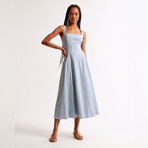 The A&F Mila Fit & Flare Stretch Midi Dress